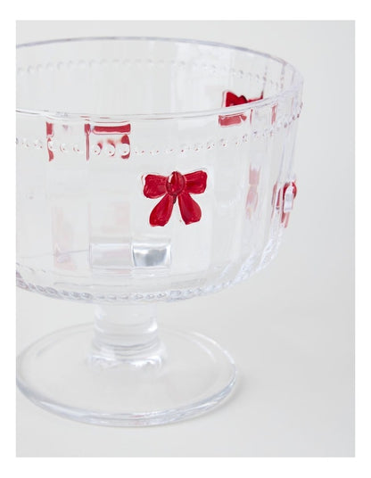 Embossed Bow Trifle Bowl in Red