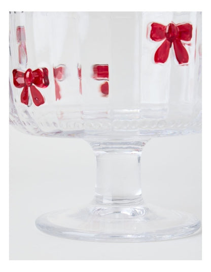 Embossed Bow Trifle Bowl in Red