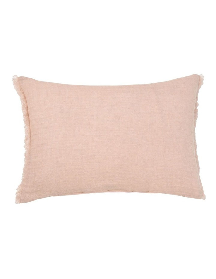 Maya Cotton Linen Cushion 40x60cm In Ballet Pink