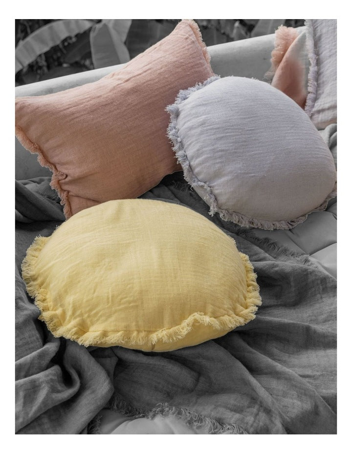 Maya Cotton Linen Cushion 40x60cm In Ballet Pink