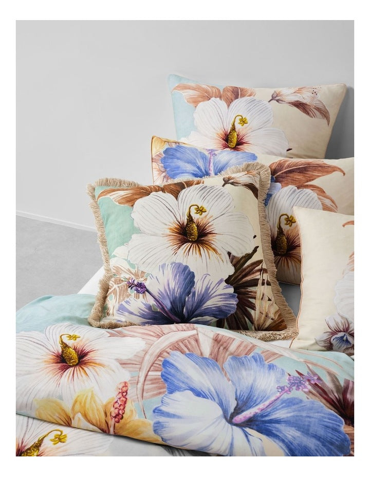 Gabriella Cotton Cushion 48x48cm In Seafoam
