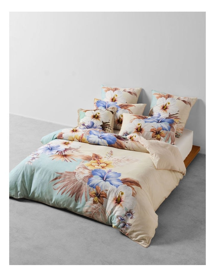 Gabriella Cotton Cushion 48x48cm In Seafoam