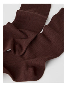 Australian Cotton Wide Rib Socks in Walnut
