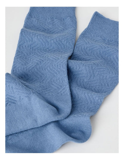 Australian Cotton Textured Socks in Dusk Blue