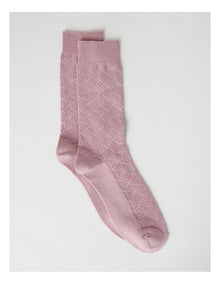 Australian Cotton Textured Socks in Antique Rose
