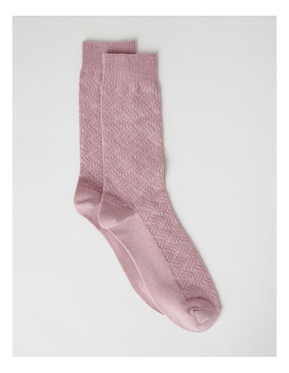 Australian Cotton Textured Socks in Antique Rose