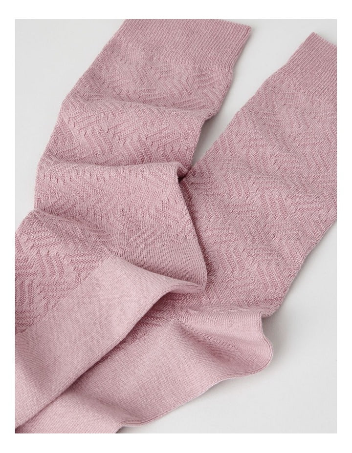 Australian Cotton Textured Socks in Antique Rose