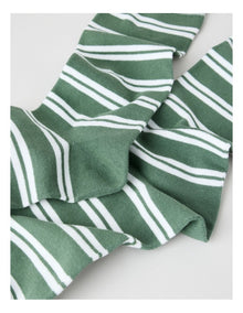 Australian Cotton Stripe Socks in Fir Green