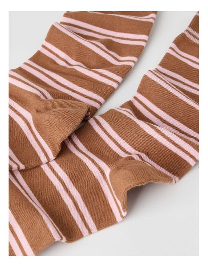 Australian Cotton Stripe Socks in Rich Hazelnut