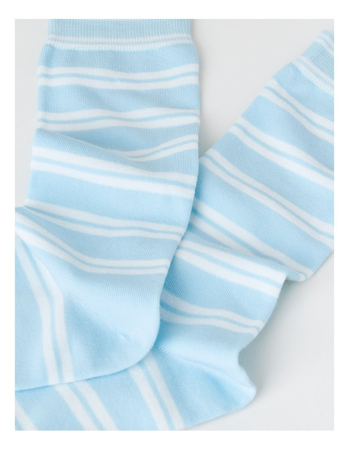 Australian Cotton Stripe Socks in Winter Sky
