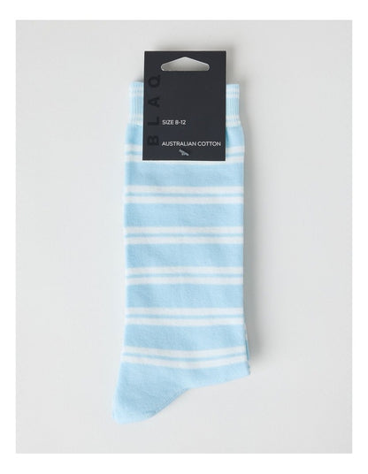 Australian Cotton Stripe Socks in Winter Sky