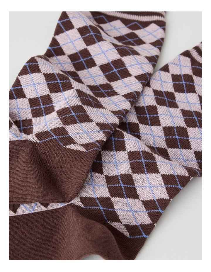 Australian Cotton Argyle Socks in Walnut