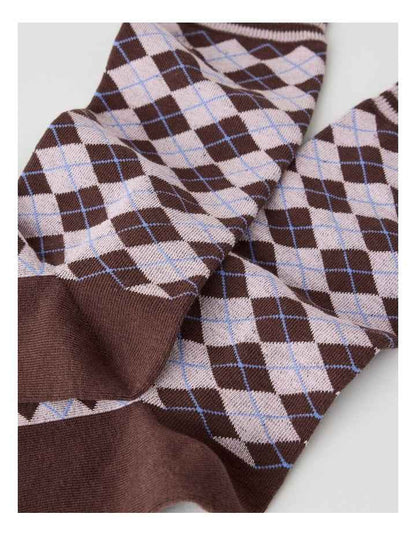 Australian Cotton Argyle Socks in Walnut