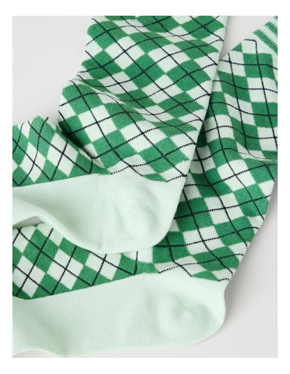 Australian Cotton Argyle Socks in Warm Mint