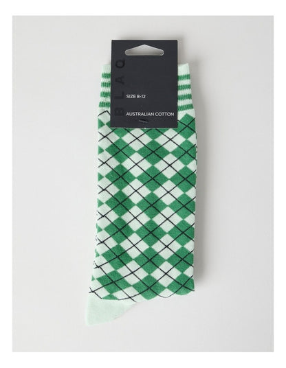 Australian Cotton Argyle Socks in Warm Mint