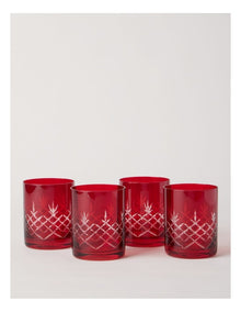 Heirloom Christmas Elouise Tumbler Set of 4 350ml in Red