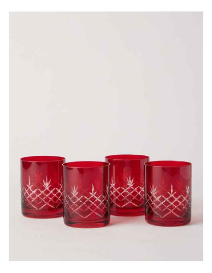 Heirloom Christmas Elouise Tumbler Set of 4 350ml in Red