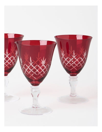 Heirloom Christmas Elouise Wine Glass Set of 4 270ml in Red