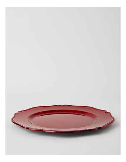 Heirloom Scalloped Charger Plate Set of 4 Red