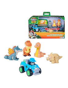 PAW Patrol: The Dino Movie, Pup Squad Dino Crew with Rex Pup Squad Racer and 4 Rollable Dinosaur Toy Figures, Toys for Ages 3+