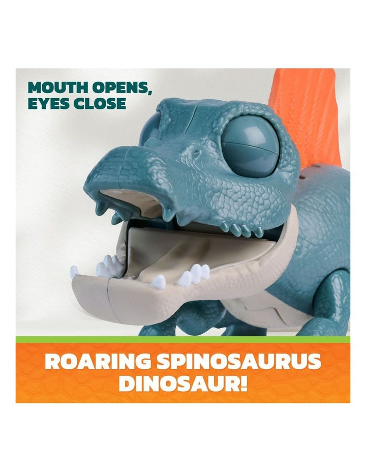 The Dino Movie, Roaring Pup Pals, Includes Articulated Dinosaur Toy with Activated Sounds & Action Figure