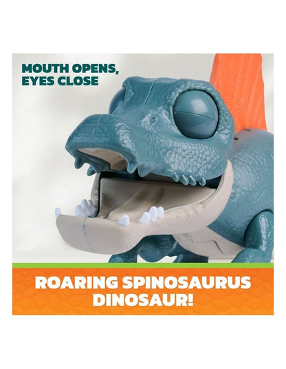 The Dino Movie, Roaring Pup Pals, Includes Articulated Dinosaur Toy with Activated Sounds & Action Figure