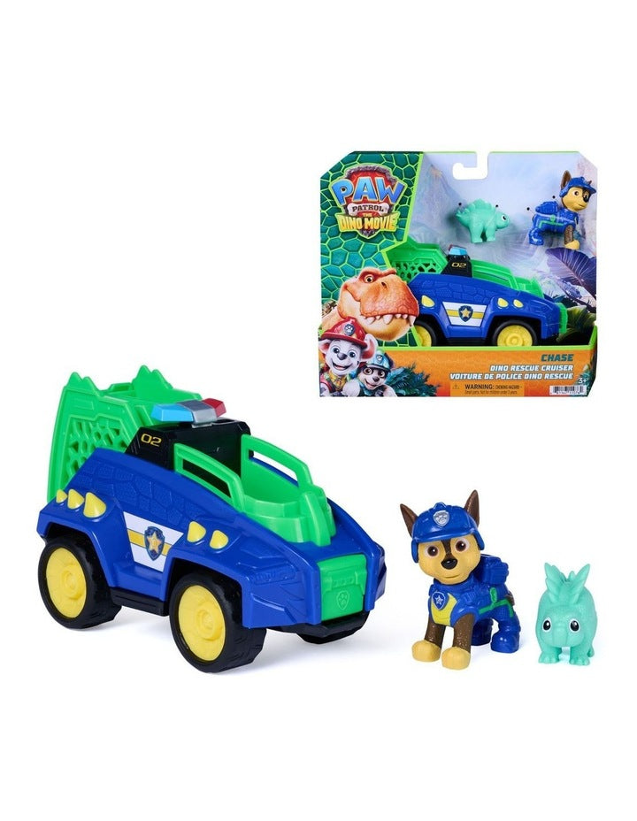The Dino Movie, Chase Dino Rescue Cruiser with Spring-Loaded Claw and 2 Action Figures, Ages 3+