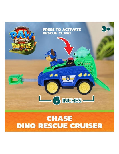 The Dino Movie, Chase Dino Rescue Cruiser with Spring-Loaded Claw and 2 Action Figures, Ages 3+