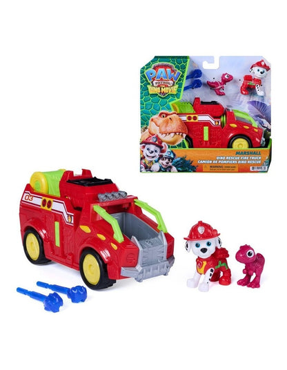 The Dino Movie, Marshall Dino Rescue Firetruck with 360-degree Spinning Projectile Launcher with 2 Figures