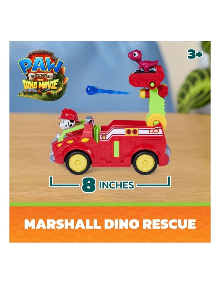 The Dino Movie, Marshall Dino Rescue Firetruck with 360-degree Spinning Projectile Launcher with 2 Figures