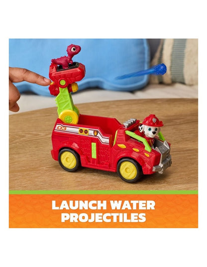 The Dino Movie, Marshall Dino Rescue Firetruck with 360-degree Spinning Projectile Launcher with 2 Figures