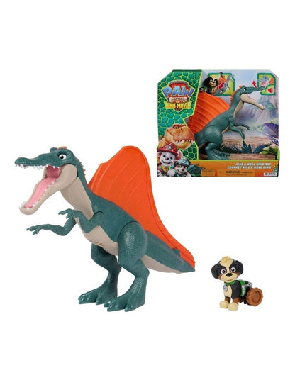 The Dino Movie, Rise & Roll Dino Set, Includes 7-Inch Spinosaurus Dinosaur Toy with Sounds & Rex Action Figure