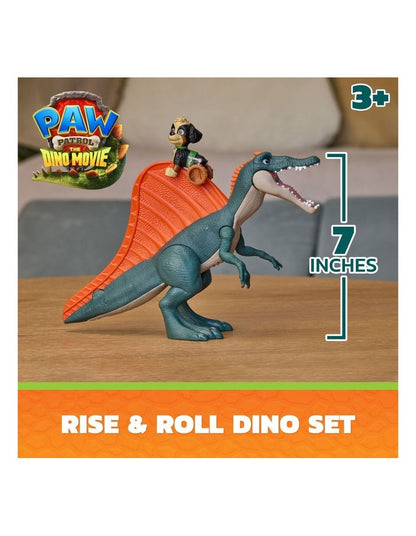 The Dino Movie, Rise & Roll Dino Set, Includes 7-Inch Spinosaurus Dinosaur Toy with Sounds & Rex Action Figure