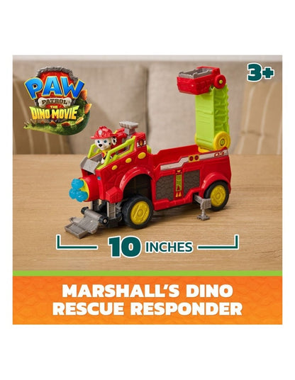 The Dino Movie, Dino Rescue Responder, Over 10-Inch Long Firetruck Toy Car with Marshall Figure & 3 Projectiles