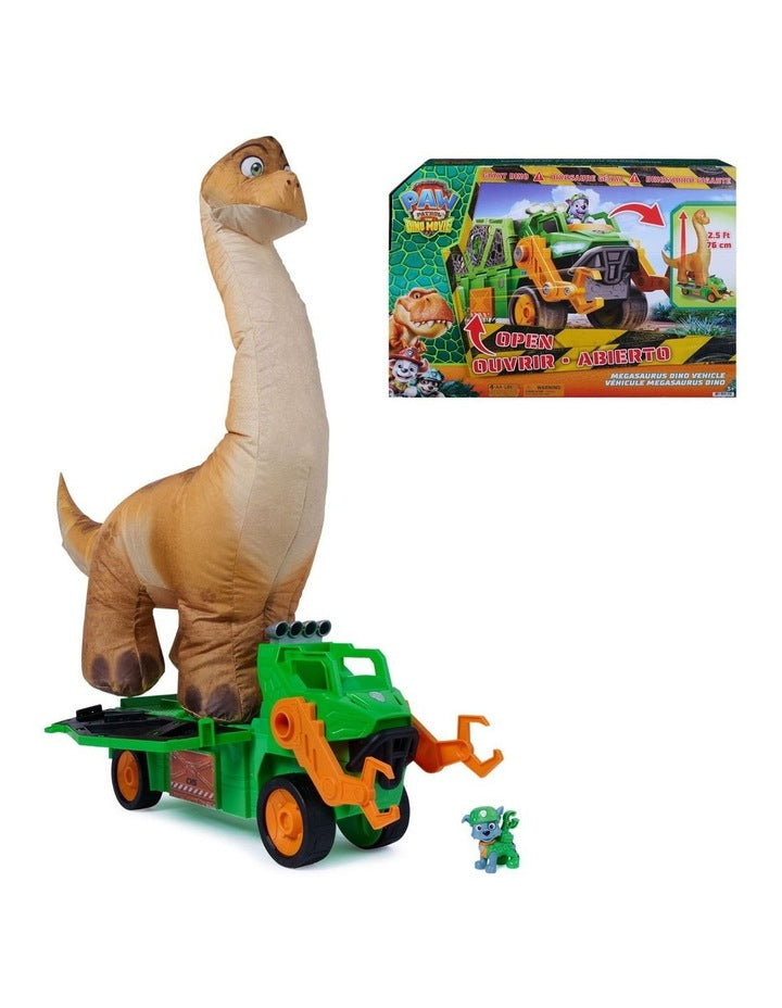 The Dino Movie, Megasaurus Dino Vehicle with 2.5 Ft Inflatable Dinosaur Toy and Rocky Action Figure