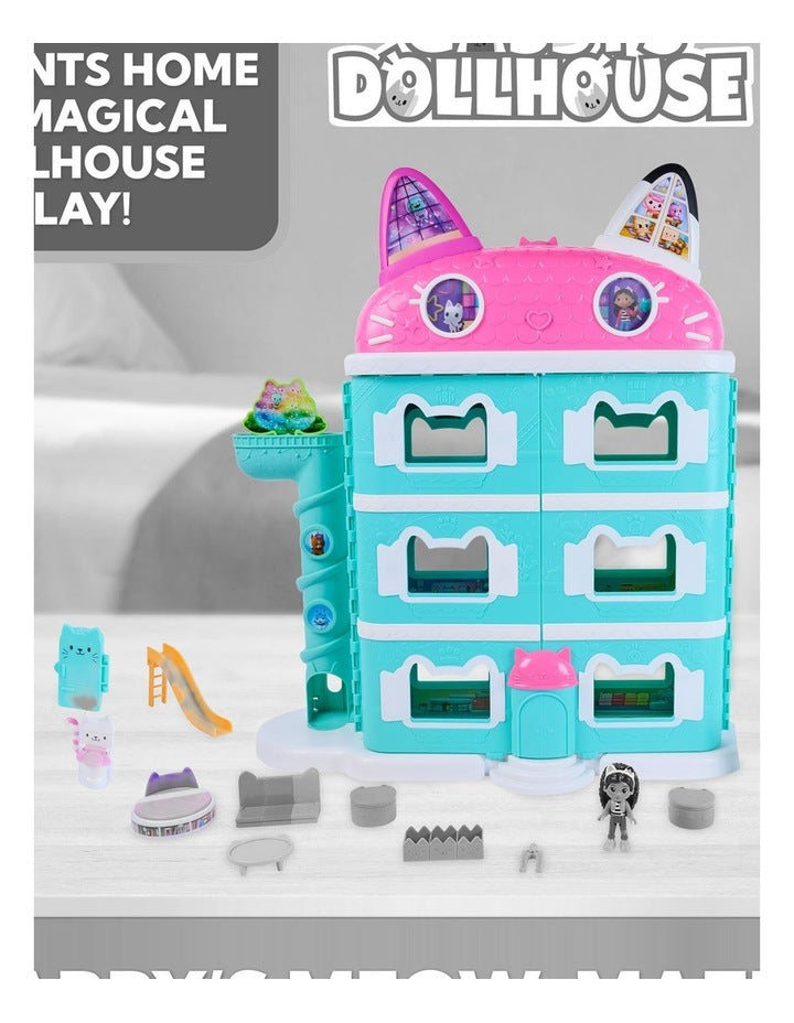 DreamWorks Gabby's Dollhouse Gabby's Meow-mazing Dollhouse,  2 Feet Tall with 15 Pieces - Featuring Lenticular Eyes and Figures