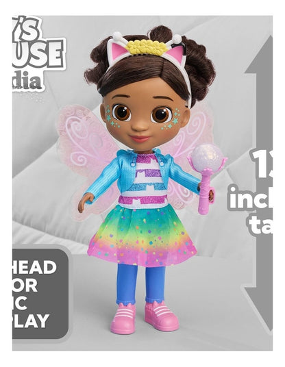 DreamWorks Gabby's Dollhouse Fairylandia Dandelion Magic Gabby Doll with Light-Up Wings, 13-Inch Doll with 20+ Sounds and Songs