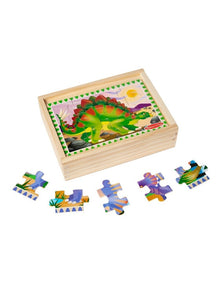 Melissa & Doug Dinosaurs 4-in-1 Wooden Jigsaw Puzzles in a Storage Box (48 pcs)