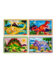 Melissa & Doug Dinosaurs 4-in-1 Wooden Jigsaw Puzzles in a Storage Box (48 pcs)