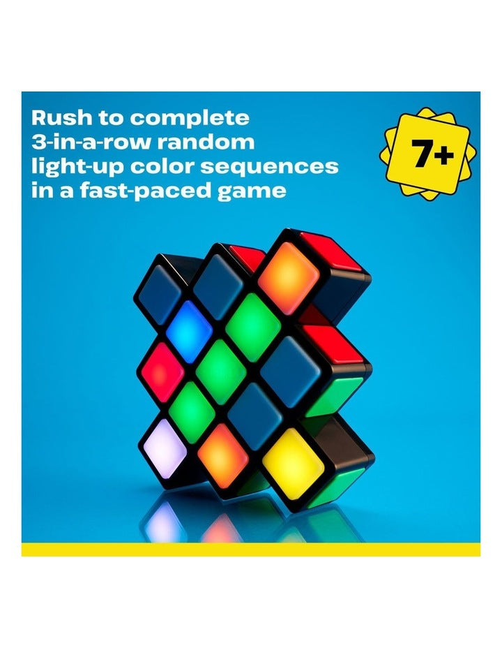 Rubiks Cube, Rubik's Rush Light-Up Electronic Game, 1-4 Players, Interactive Brain Teaser Speed Game for Solo or Multiplayer