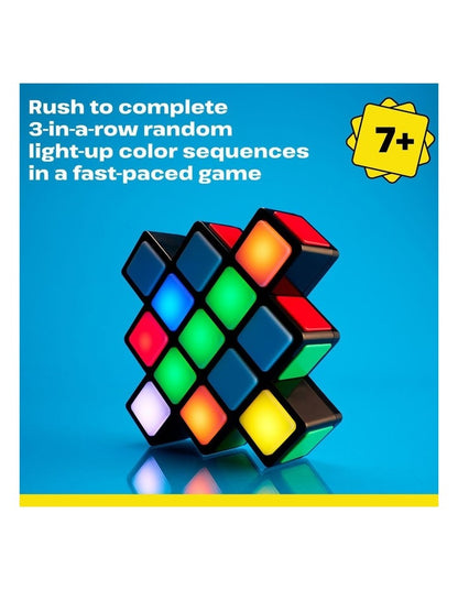 Rubiks Cube, Rubik's Rush Light-Up Electronic Game, 1-4 Players, Interactive Brain Teaser Speed Game for Solo or Multiplayer