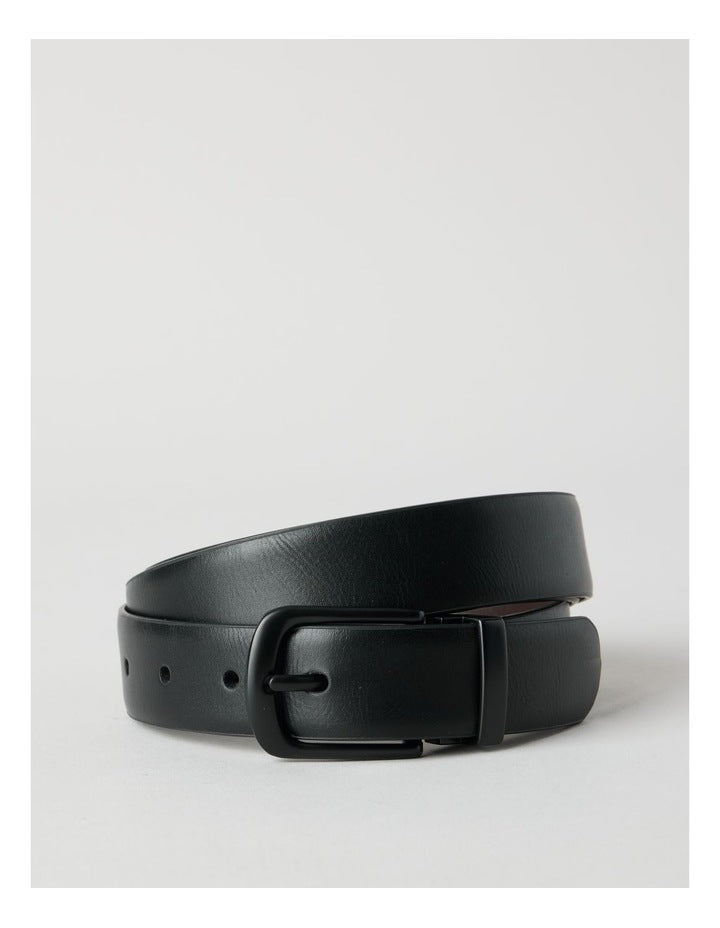 Reversible Belt and Sock Gift Set in Black