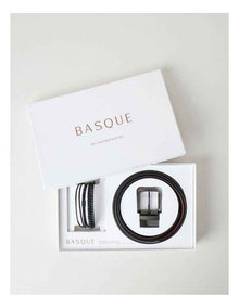 REVERSIBLE BELT & BRACELETTE GIFT SET BLACK