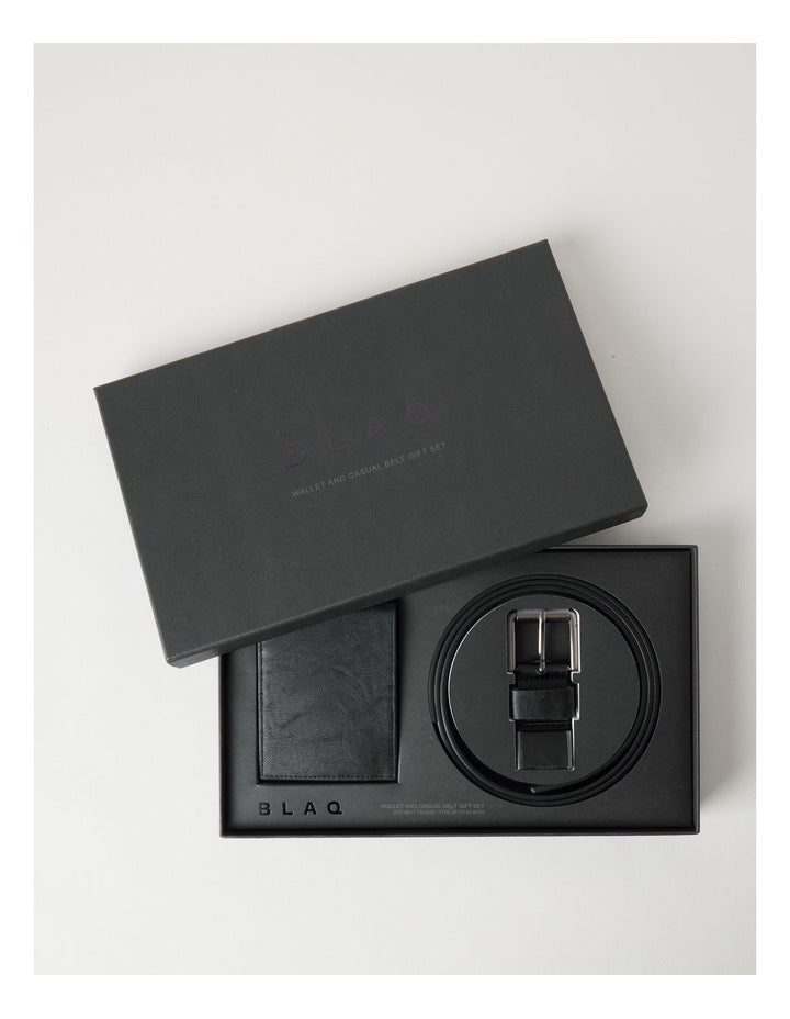 BELT & WALLET GIFT SET BLACK
