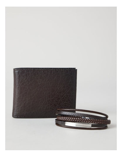 WALLET AND BRACELET GIFT SET  BROWN