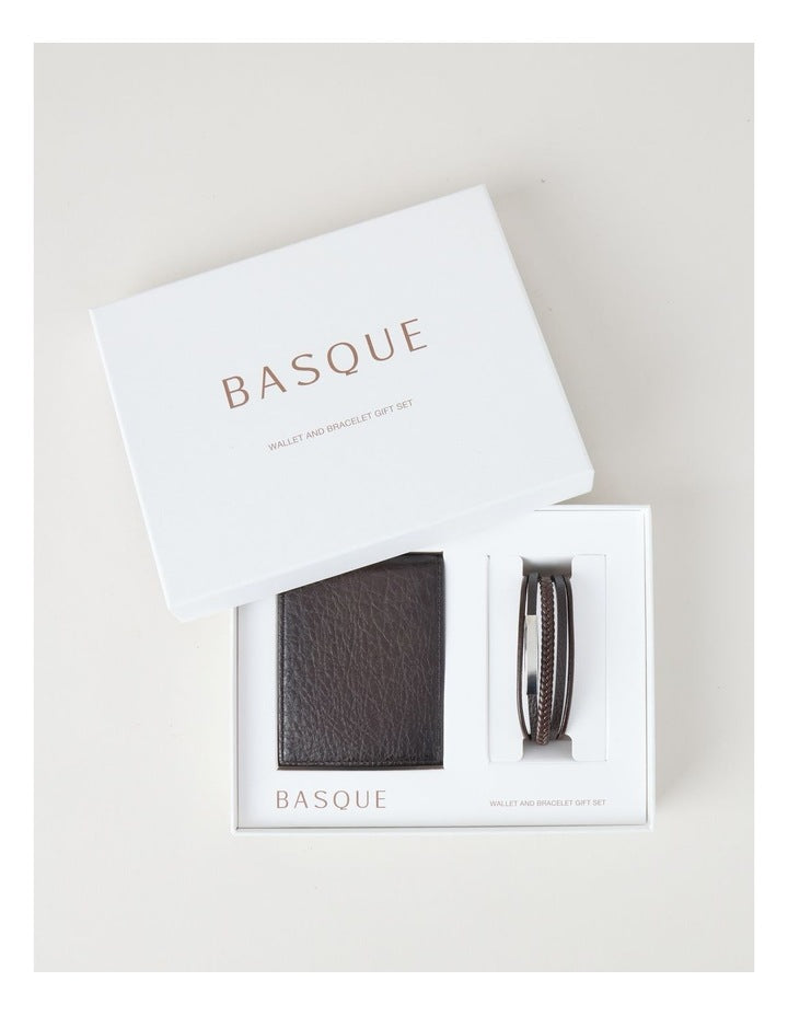 WALLET AND BRACELET GIFT SET  BROWN