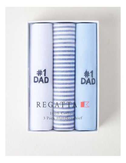 3pk Hankies #1 Dad in Multi