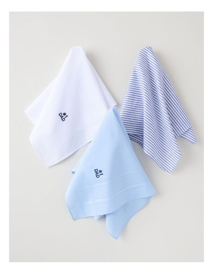 3pk Hankies #1 Dad in Multi