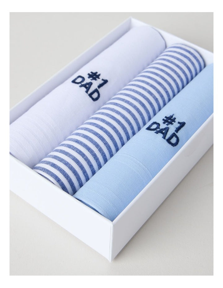 3pk Hankies #1 Dad in Multi