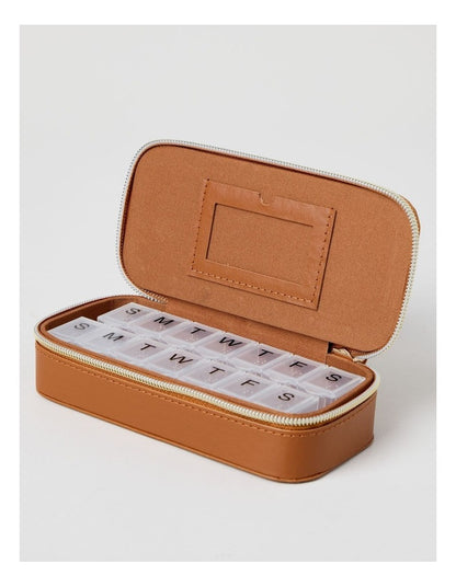 TRAVEL PILL BOX TAN